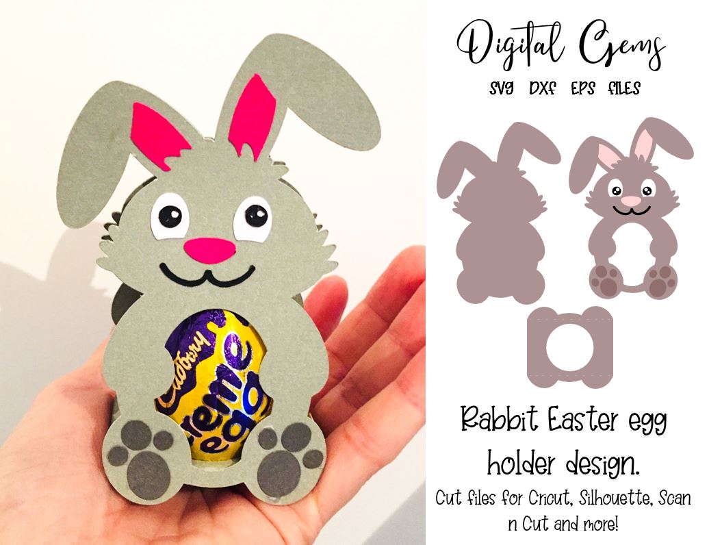 Rabbit Easter egg holder design, SVG / DXF / EPS files - So Fontsy